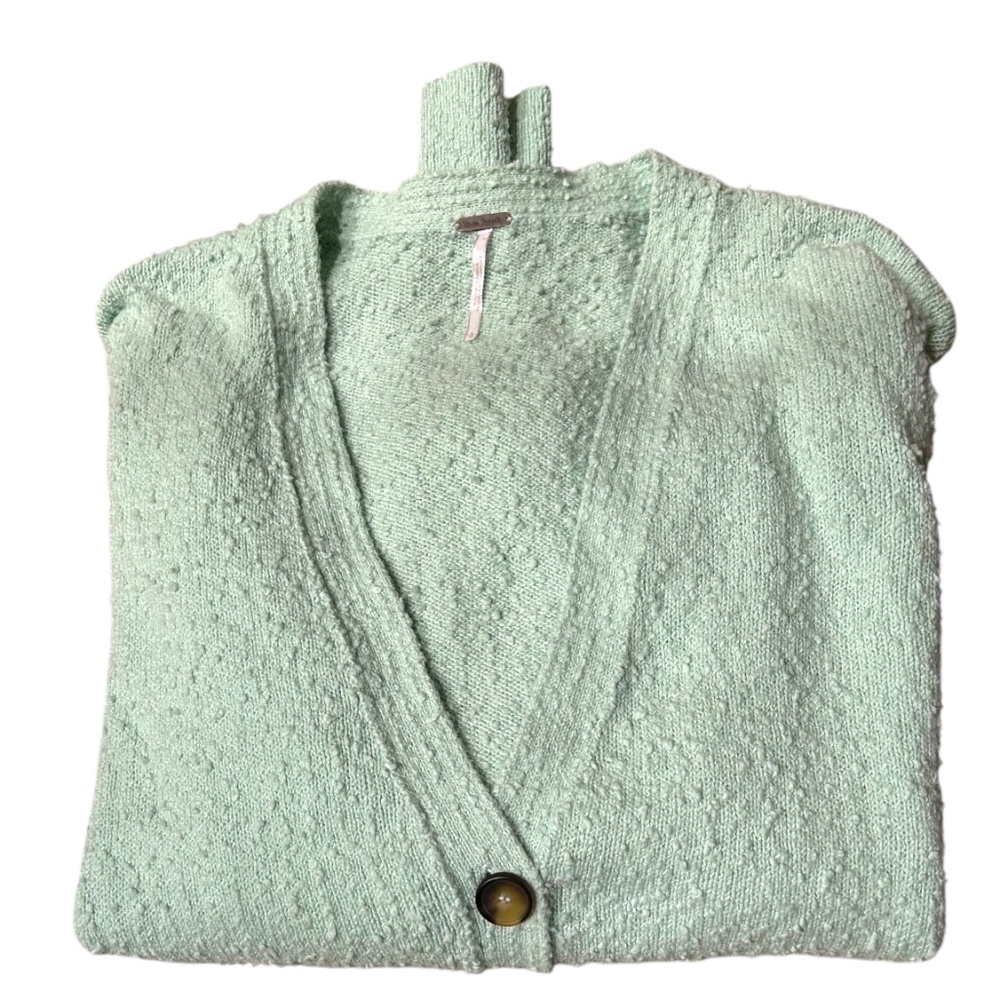 Free People Found My Friend Cardi - Aqua Haze | Sz Large